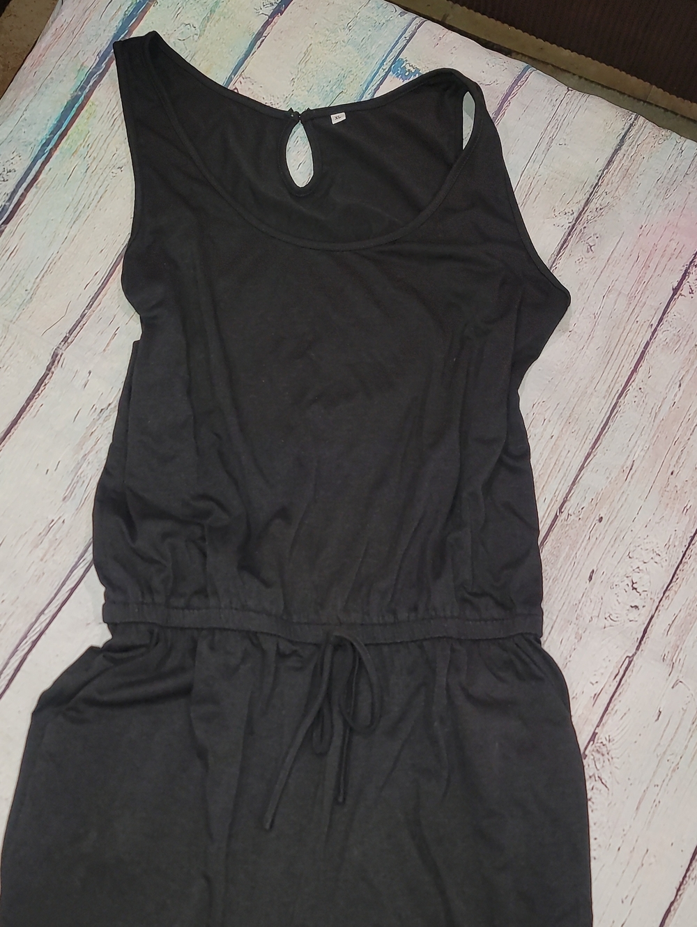 Pant Romper With Pockets and Drawstring Waist Band - Picture 4 of 6